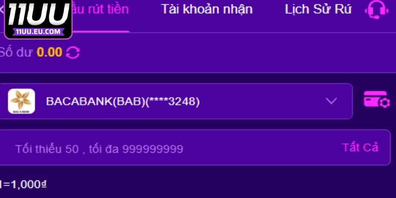 Hướng dẫn chi tiết các bước rút tiền 11UU