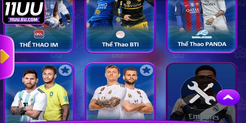 Các sảnh giải trí có mặt tại thể thao 11UU 