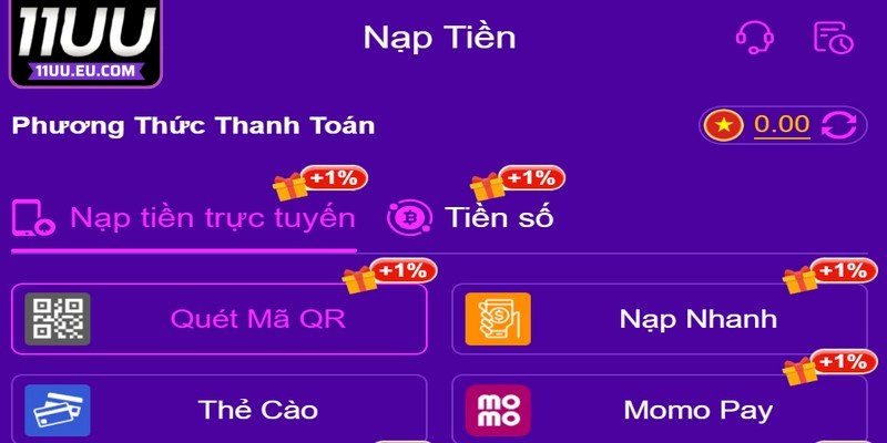 Nạp tiền ngay vào tài khoản để đủ điều kiện chơi game 